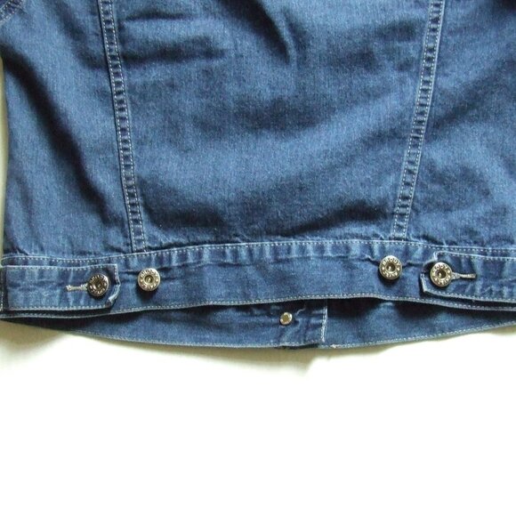 Brody jean jacket denim cowgirl cropped medium spring summer coat vintage 1990s - Picture 15 of 15